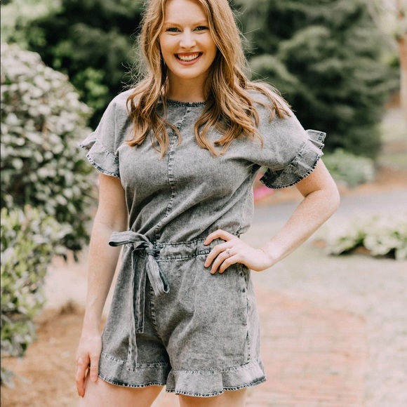 Hazel Acid Wash Romper - Picture 1 of 1